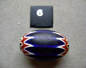 CHEVRON HUGE Trade Bead VINTAGE Rare Bead Focal Antique #6 - 6 Layer African Murano