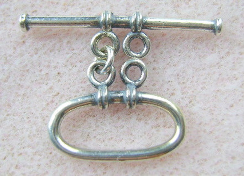 STERLING Silver MED CLASP 2 Strand Bali Toggle Closure | Etsy