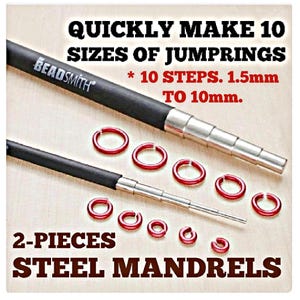 MANDREL Jumpring Wire wrapping ROUND 2-Piece STEPPED Steel 10 Step