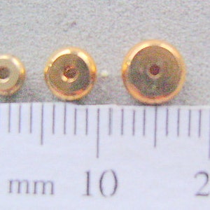 BEADS 4 5 6mm Gold Plated Brass or Plain Brass Spacer Yellow Metal Roundel Rondelle 85-104 image 3