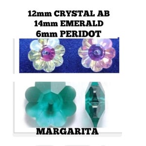 Vintage Swarovski Margarita Flower Bead: 12mm Crystal AB Sew On