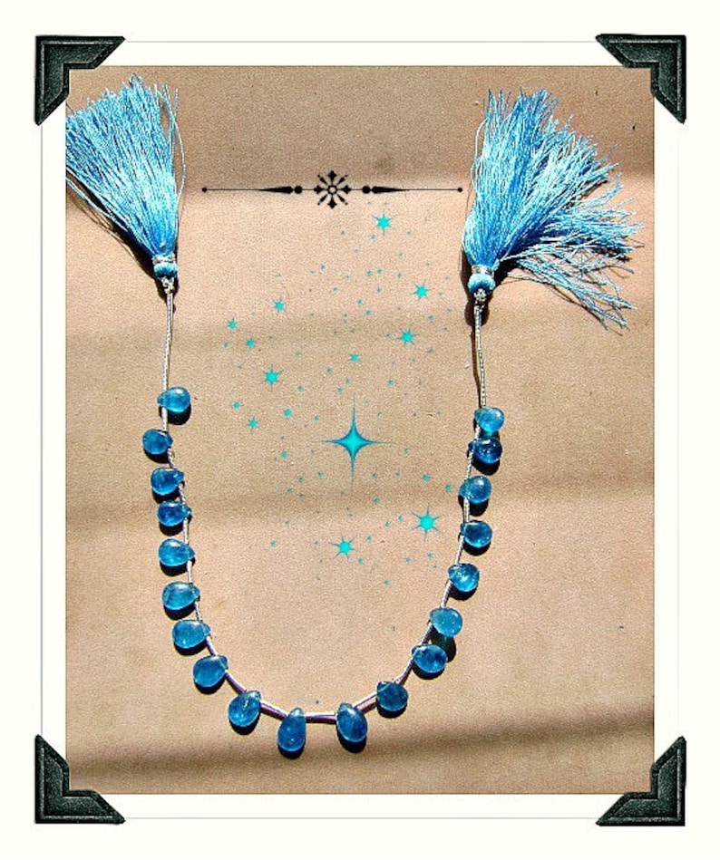 Lightweight Baby Blue APATITE 19 Pieces TOP Drilled BEADS