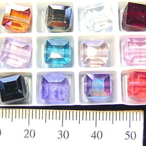 BEADS SWAROVSKI 8mm CUBES Austrian Square Faceted Bling Color Choice 1 Or 10 Pieces image 4