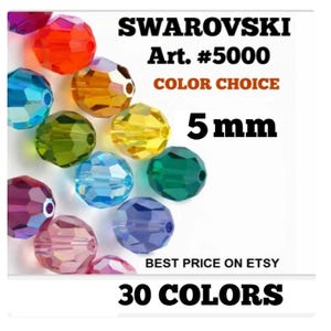 Cuentas Swarovski de 5 mm #5000, redondas facetadas, a elegir color