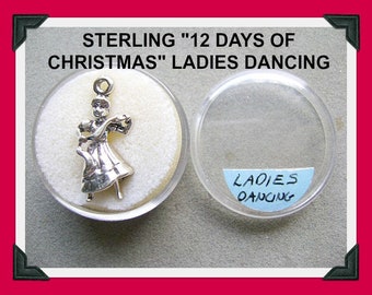 Sterling Silver 12 Days of Christmas "Ladies Dancing" Charm Finding USA QUALITY