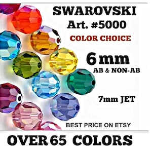 BEADS SWAROVSKI 6mm #5000 Faceted Round Color Choice