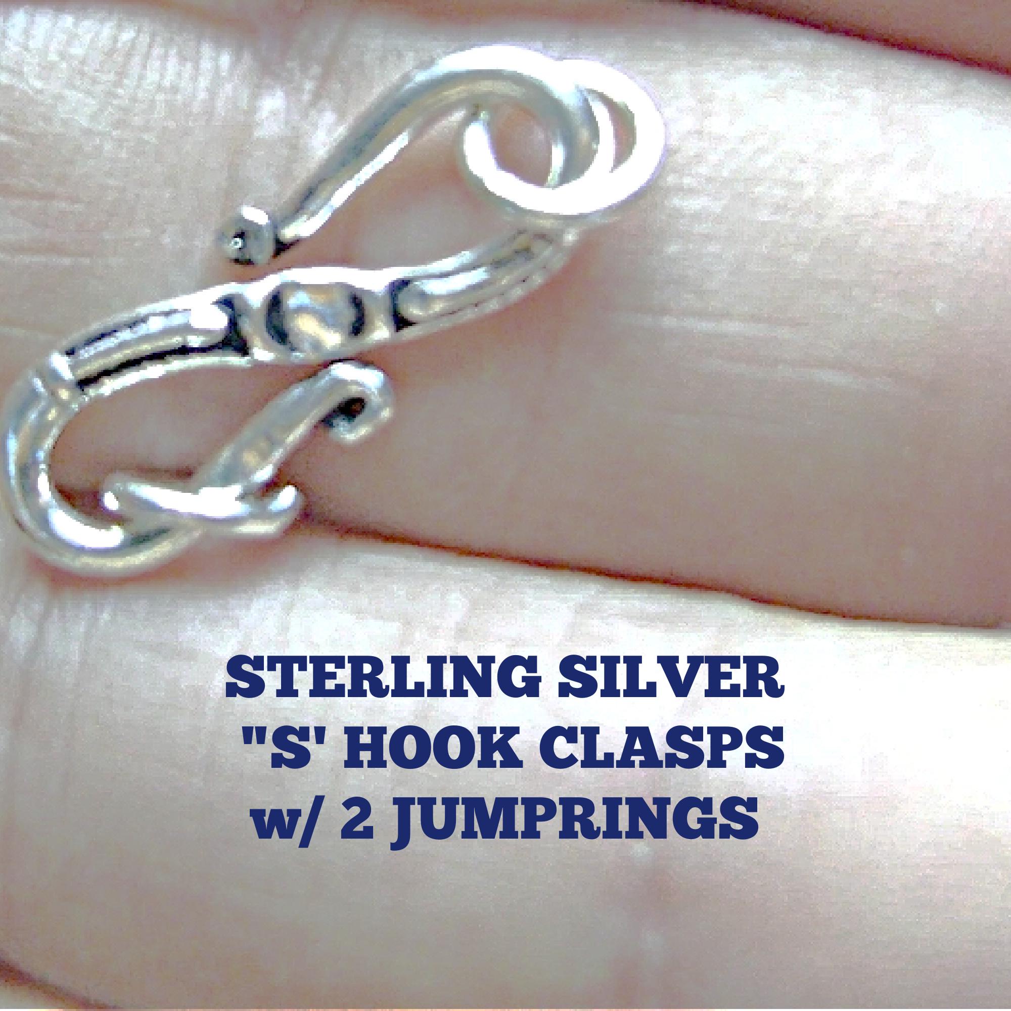 CLASP STERLING SILVER S Hook w/Rings Large Bali Closure Necklace