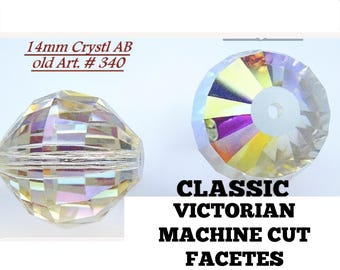 Vintage Perlen Crystal AB 14 mm Swarovski Perlen Art 340 Focal Large