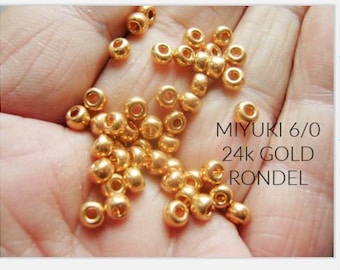 Seed Bead 24k Gold 6/0 MIYUKI Japanese Glass Beads