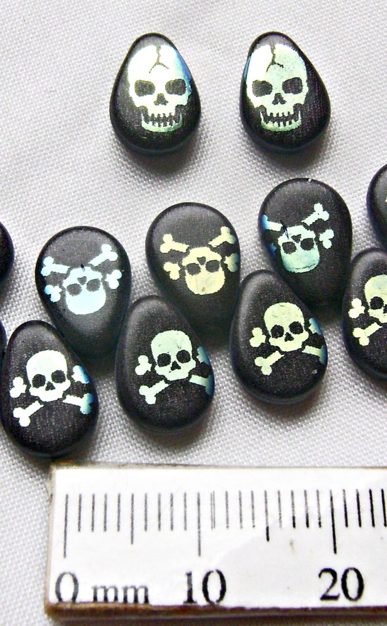 Skull Beads Black and White Goth Dia de Muertos image 4