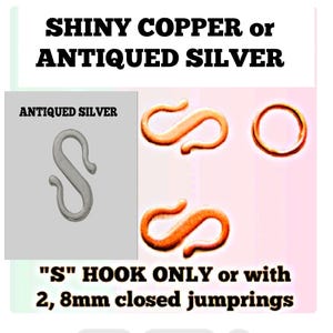 Copper "S" Hook Clasp: Necklace & Bracelet Closure