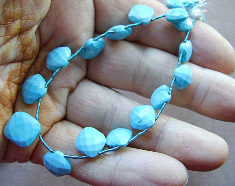 Lightweight Baby Blue APATITE 19 Pieces TOP Drilled BEADS