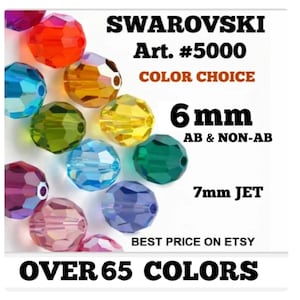 BEADS SWAROVSKI 6mm #5000 Faceted Round Color Choice