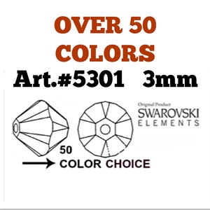 3mm Swarovski Bicone Beads: Article 5301/5328, 50+ Colors