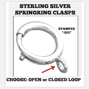 Cierre de anilla de plata de ley, 5 mm, 6 mm, bucle abierto/cerrado, lote 10/50