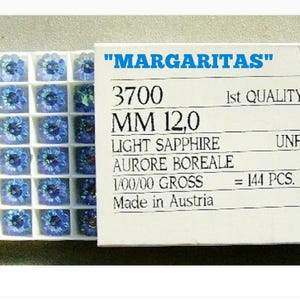 Vintage Beads SWAROVSKI 12mm Margarita RARE Lt. Sapphire AB  Art 3700