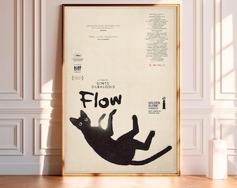 Flow--Movie Poster,High Quality Canvas Print, Wall Art, Room Decor, Art Poster For Gift Unframed