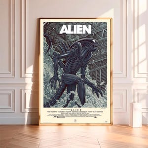 Alien --Movie Poster, Hochwertiger Leinwanddruck, Wandkunst, Raumdekor, Kunst Poster für Geschenk ohne Rahmen