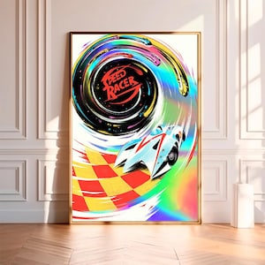 Speed Racer - Filmposter, hochwertiger Leinwanddruck, Wandkunst, Raumdekor, Kunstposter als Geschenk ohne Rahmen