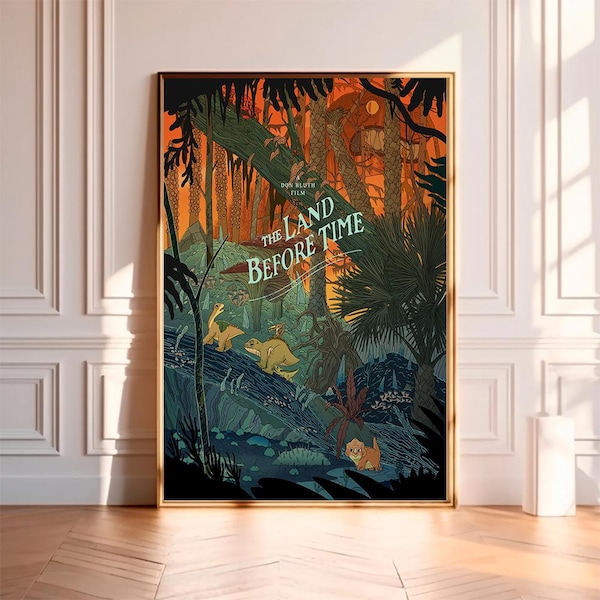 Póster de la película "En busca del valle encantado", impresión en lienzo de alta calidad, arte para pared, decoración de habitaciones, póster artístico para regalo (sin marco).