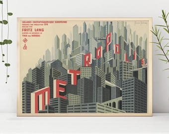 Metropolis (1927)--Movie Poster,High Quality Canvas Print, Wall Art, Room Decor, Art Poster For Gift Unframed