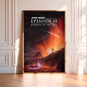 Star Wars Episode III - Revenge of the Sith (2005)--filmposter, hoge kwaliteit canvasprint, kunst aan de muur, kunstposter voor cadeau ingelijst