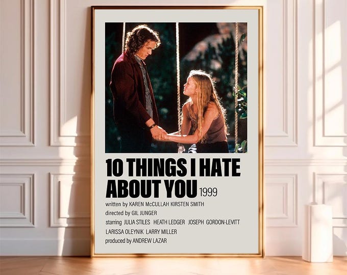 10 Things I Hate About You (1999)--Movie Poster,High Quality Canvas Print, Wall Art, Room Decor, Art Poster For Gift Unframed