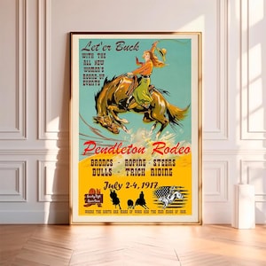 Pendleton Rodeo Poster, Hochwertiger Leinwanddruck, Wandbild, Raumdekoration, Kunstposter als Geschenk (ungerahmt)