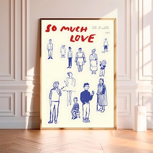 So viel Liebe Art Post - Filmposter, hochwertige Leinwanddruck, Wandkunst, Raumdekor, Kunstposter für Geschenk ohne Rahmen