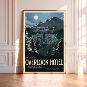 Shining Poster Print Overlook Hotel - Pôster de filme, Impressão em tela de alta qualidade, Arte de parede, Decoração de quarto, Pôster de arte para presente sem moldura