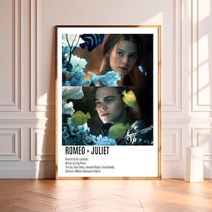 Romeo + Julia - Filmposter, hochwertige Leinwanddruck, Wandkunst, Raumdekor, Kunstposter als Geschenk ohne Rahmen