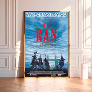 Ran (1985) - Pôster de filme, impressão em tela de alta qualidade, arte de parede, decoração de quarto, pôster de arte para presente sem moldura