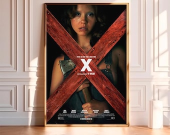 X (2022)--Movie Poster,High Quality Canvas Print, Wall Art, Room Decor, Art Poster For Gift Unframed