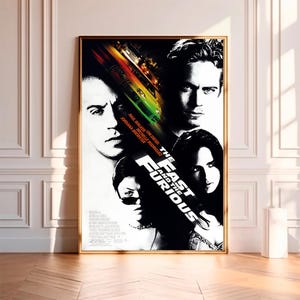 The Fast and the Furious - Filmposter, hochwertiger Leinwanddruck, Wandkunst, Raumdekor, Kunstposter als Geschenk ohne Rahmen
