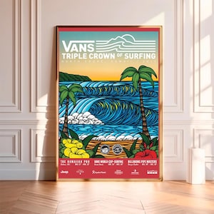 Vans Triple Crown of Surfing Poster (2017) - Reiseposter, hochwertige Leinwanddruck, Wandkunst, Raumdekor, Kunstposter für Geschenk ohne Rahmen
