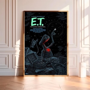 E.T. the Extra-Terrestrial--Movie Poster, Hochwertiger Leinwanddruck, Wandkunst, Raumdekor, Kunstposter als Geschenk ohne Rahmen