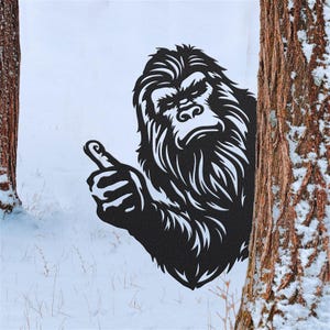 Bigfoot Peekaboo Metal Sign, Metal Bigfoot Garden Decor, Outdoor Sign, Bigfoot Lovers Gift, Metal Garden Art, Funny Sign, Halloween Decor
