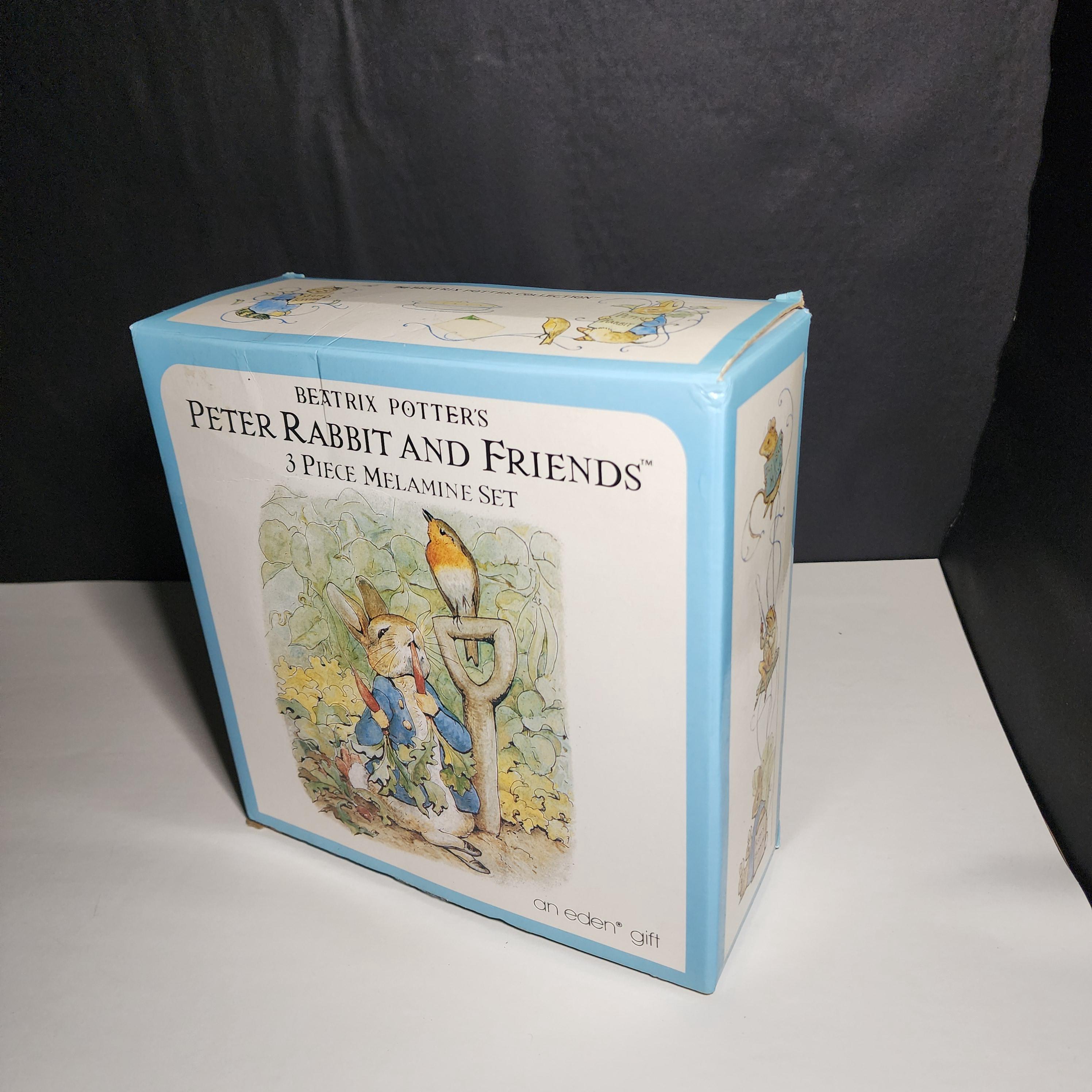 1991 Beatrice Potter Peter Rabbit and Friends 3 Piece Melamine Set. 3 ...