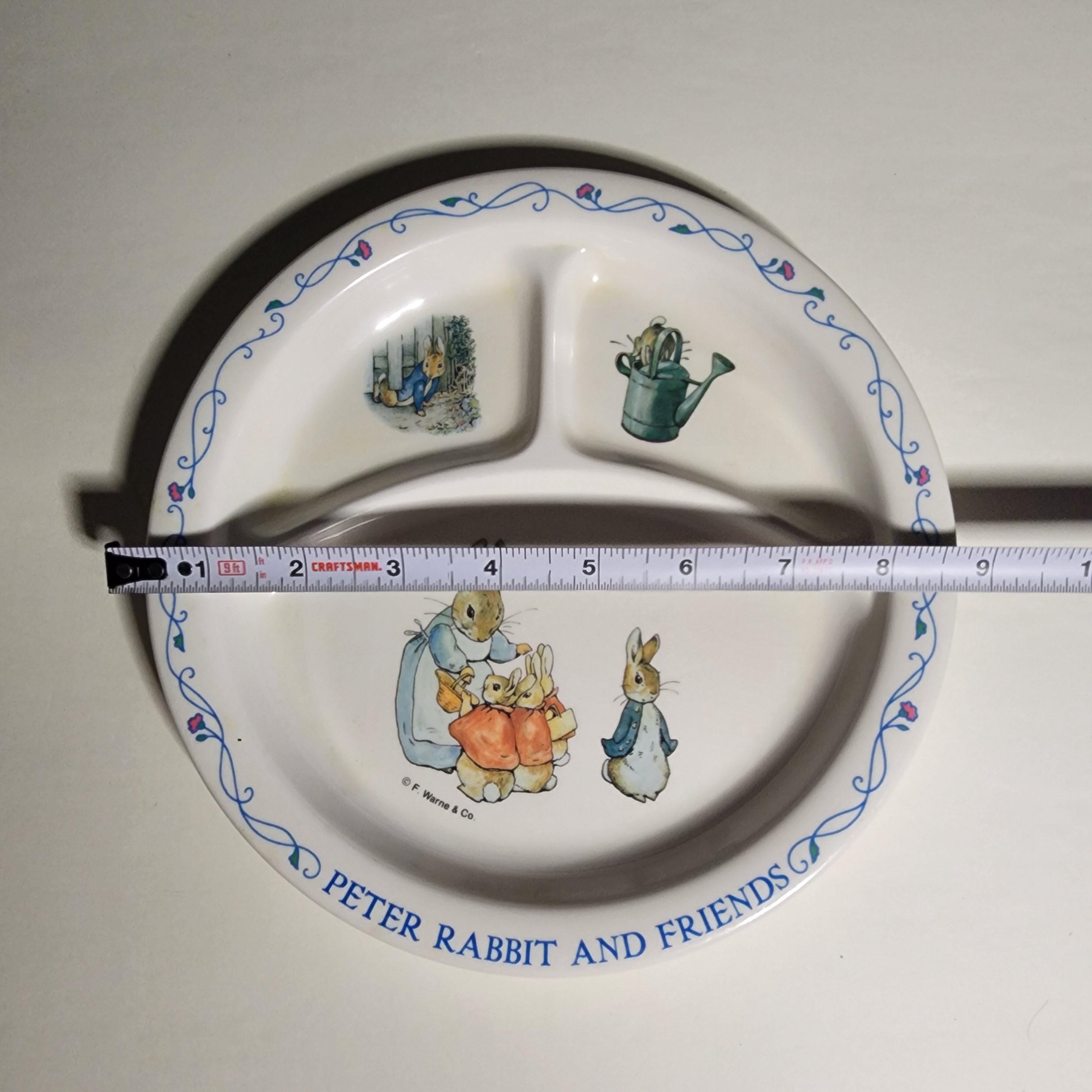 1991 Beatrice Potter Peter Rabbit and Friends 3 Piece Melamine Set. 3 ...