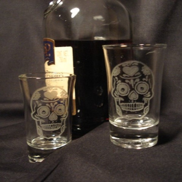 Calavera Sugar Skull Shot Glasses (set of 4)