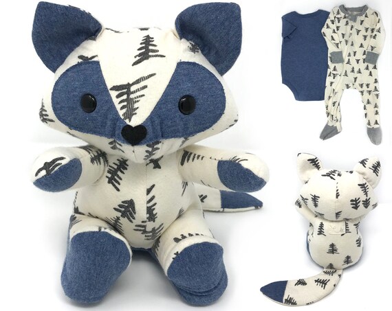 stuffed animal made from baby clothes