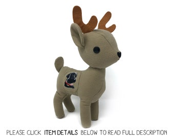 Keepsake Memory Deer stuffed animal made from your loved ones clothing, baby clothes, memory bear made from clothes