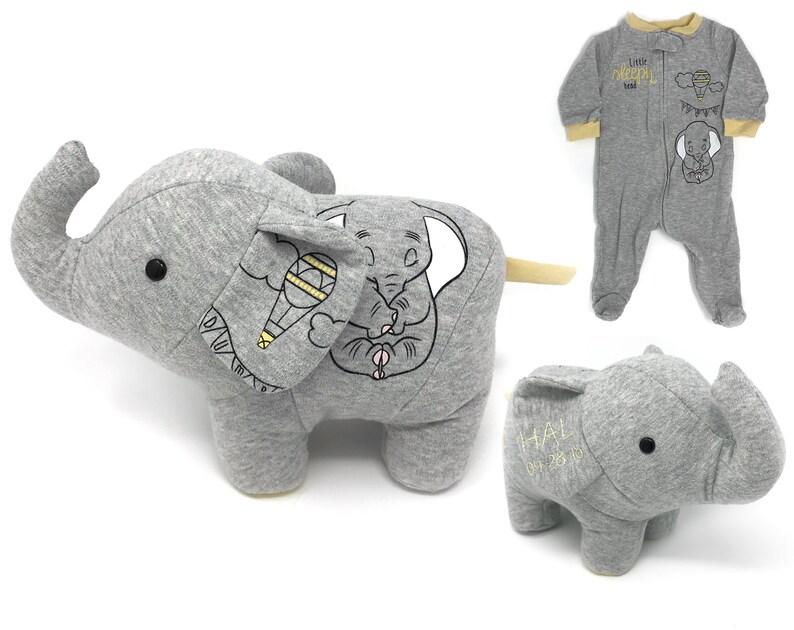 stuffed animal made from baby clothes