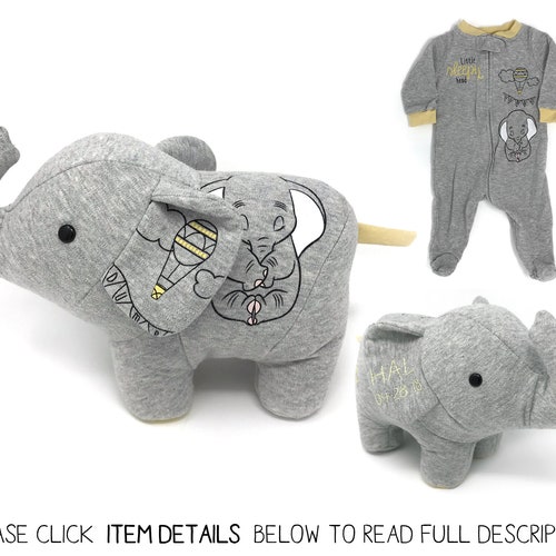 Keepsake Baby Elephant Memory Bear Bear From Baby Clothes Etsy