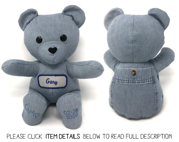 teddy bear made from grandpa's shirt