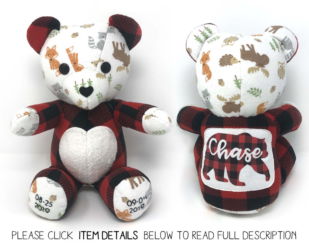 Keepsake Weighted Teddy Bear Stuffed Animal Your Baby's Actual Birth