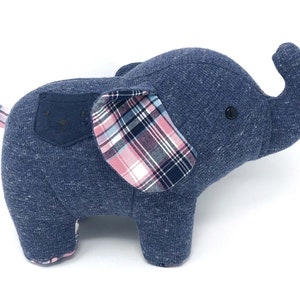 Keepsake Memory Elephant custom made from baby clothes, adult clothing, blankets image 7