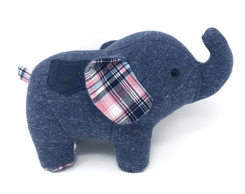 Keepsake Memory Elephant custom made from baby clothes, adult clothing, blankets image 7