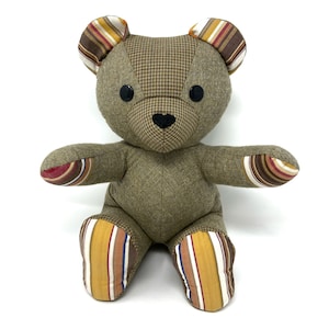Keepsake Memory Bear custom made from baby clothes, adult clothing NONE