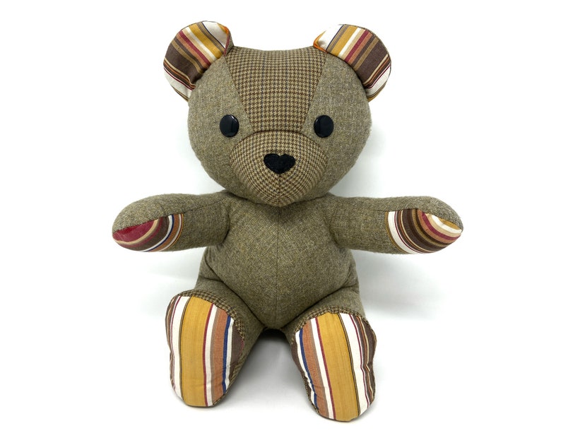 Keepsake Memory Bear custom made from baby clothes, adult clothing NONE